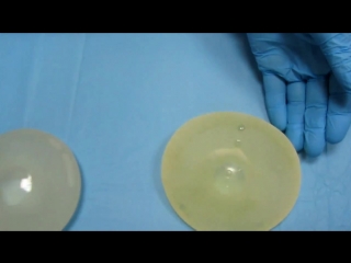 safety of breast implants. experiment #1 proof of cohesiveness (non-fluidity) of the gel