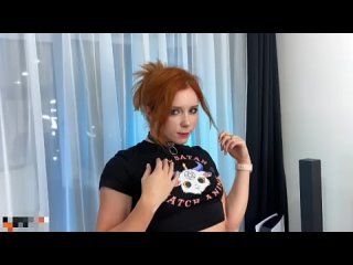 and again, the redhead girlfriend sucks and fucks with a friend in a sexy outfit